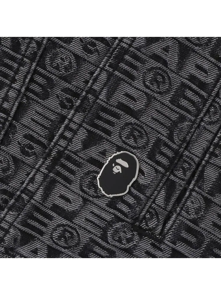 Куртка BAPE Lux Sport Pattern Jacquard Denim Trucker Jacket — изображение 3 из 3, черный