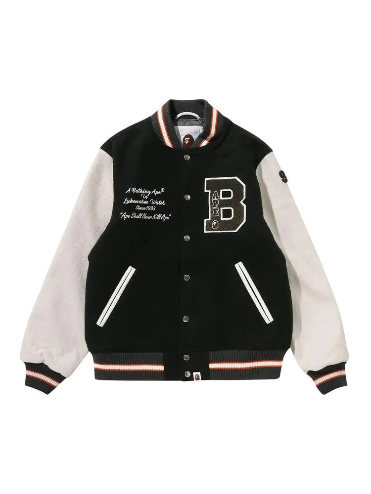 Куртка BAPE Embroidery Varsity Jacket — изображение 1 из 3, зеленый