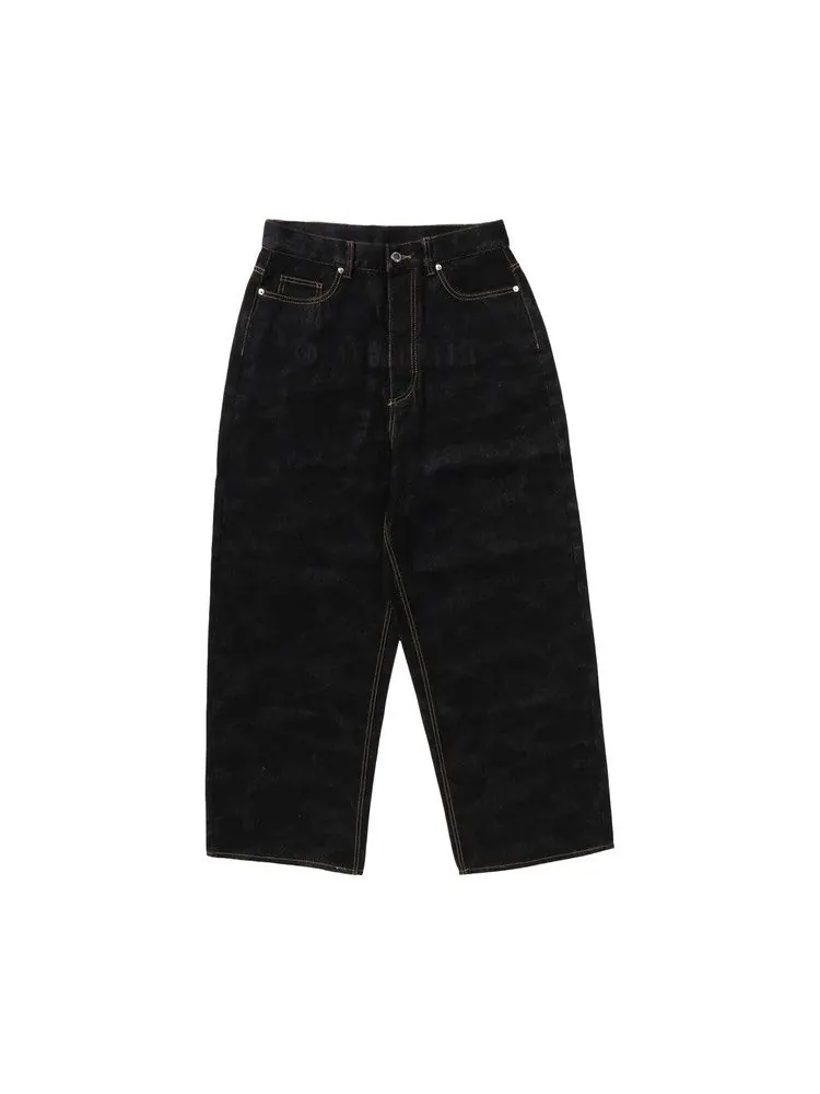 Брюки BAPE 1st Camo Destroyed Loose Fit Denim Pants — изображение 1 из 2, черный
