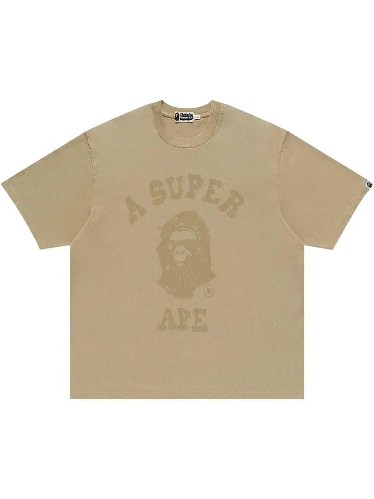 Футболка BAPE x KidSuper Garment Dye College Logo Tee — изображение 1 из 2, бежевый