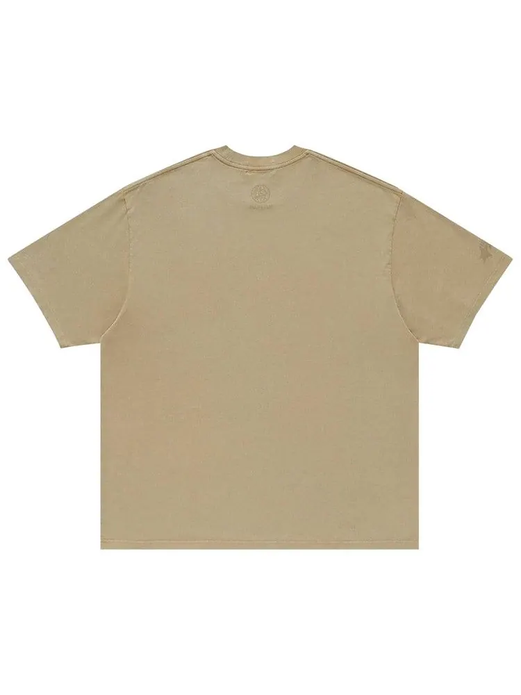 Футболка BAPE x KidSuper Garment Dye College Logo Tee — изображение 2 из 2, бежевый