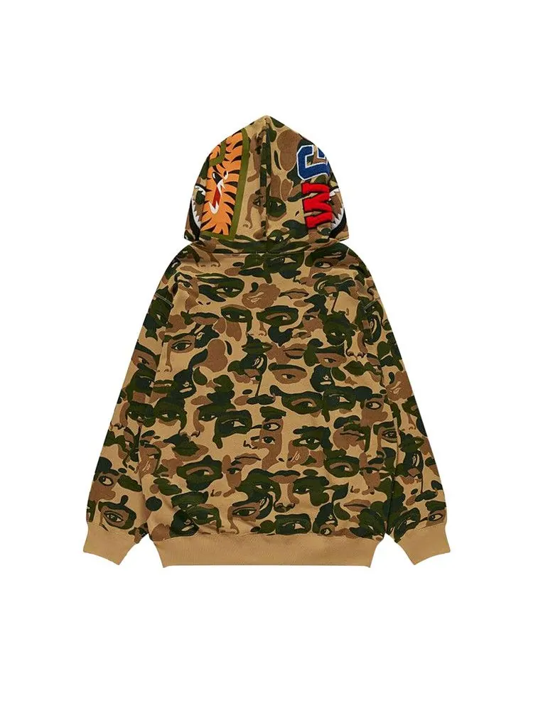 Худи BAPE x KidSuper Camo Shark Full Zip Hoodie — изображение 2 из 2, зеленый