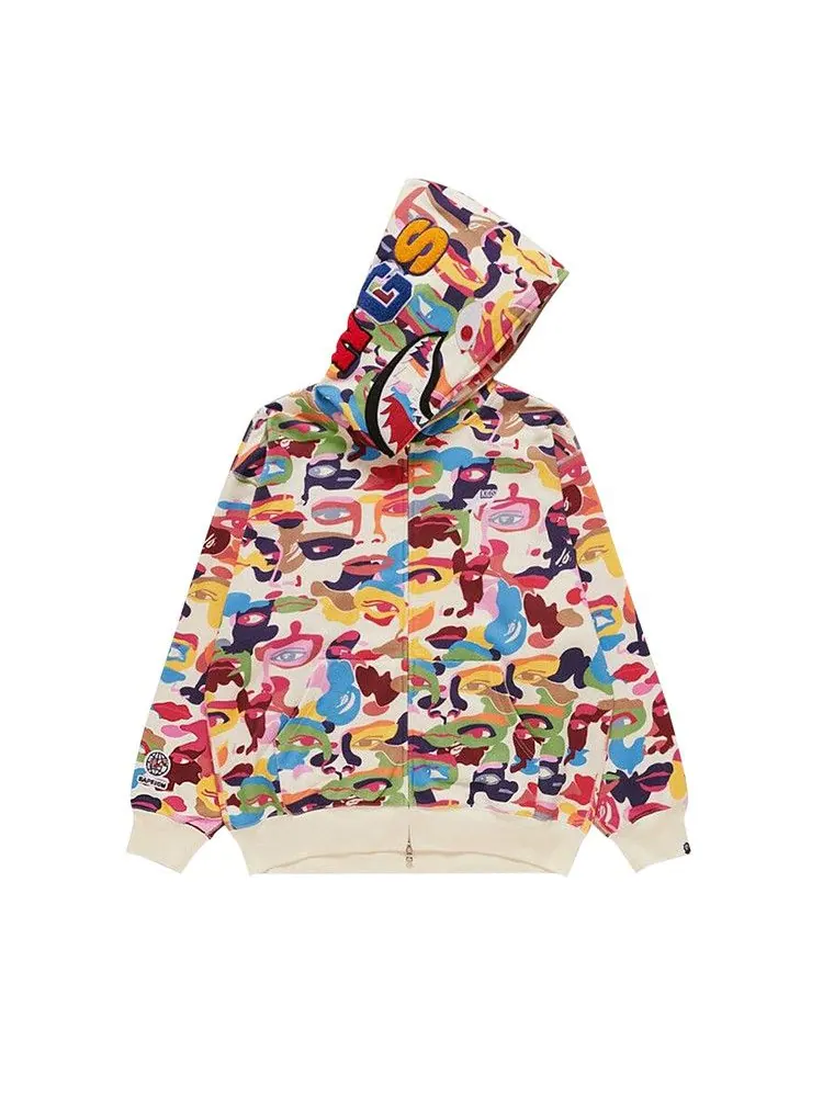 Худи BAPE x KidSuper Camo Shark Full Zip Hoodie — изображение 1 из 2, мульти
