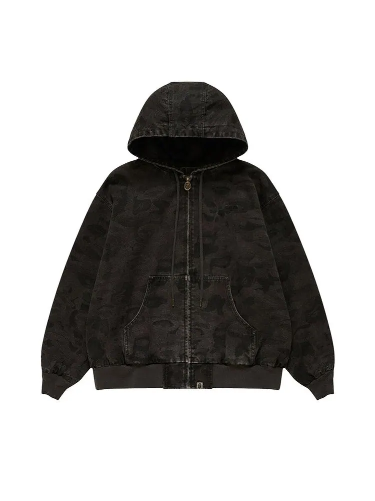 Куртка BAPE x KidSuper Solid Camo Jacquard Jacket — изображение 2 из 2, черный