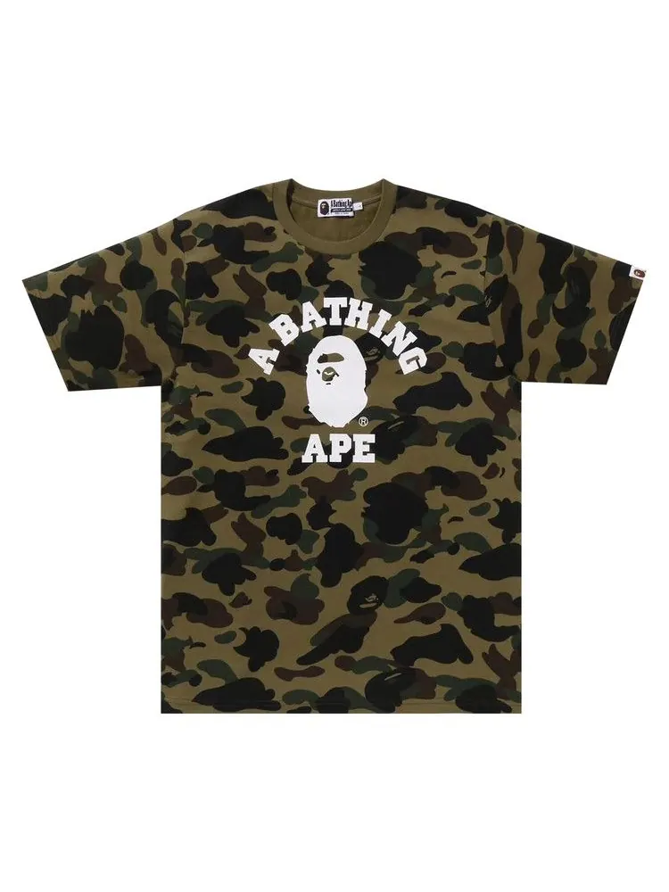 Футболка BAPE 1st Camo College Tee — изображение 1 из 1, зеленый