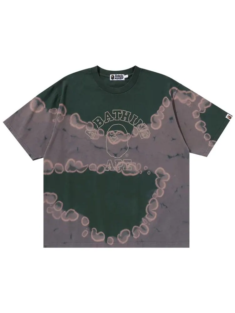 Футболка BAPE Hand Dye College Relaxed Fit Tee — изображение 1 из 2, зеленый