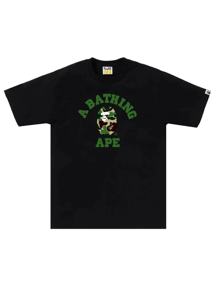 Футболка BAPE ABC Camo College Tee — изображение 1 из 1, черный/зеленый