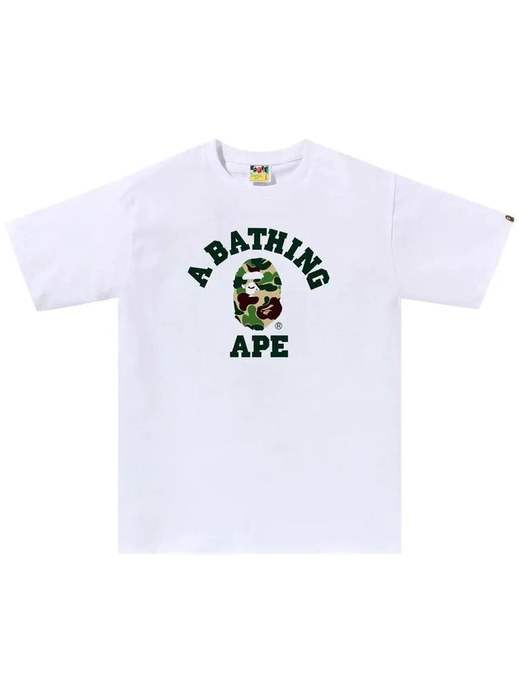Футболка BAPE ABC Camo College Tee — изображение 1 из 1, белый/зеленый