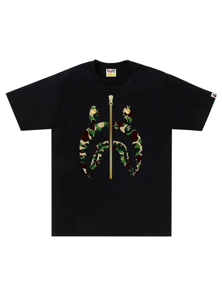 Футболка BAPE ABC Camo Shark Tee — изображение 1 из 1, черный/зеленый