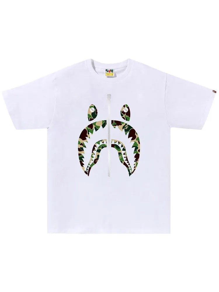 Футболка BAPE ABC Camo Shark Tee — изображение 1 из 1, белый/зеленый