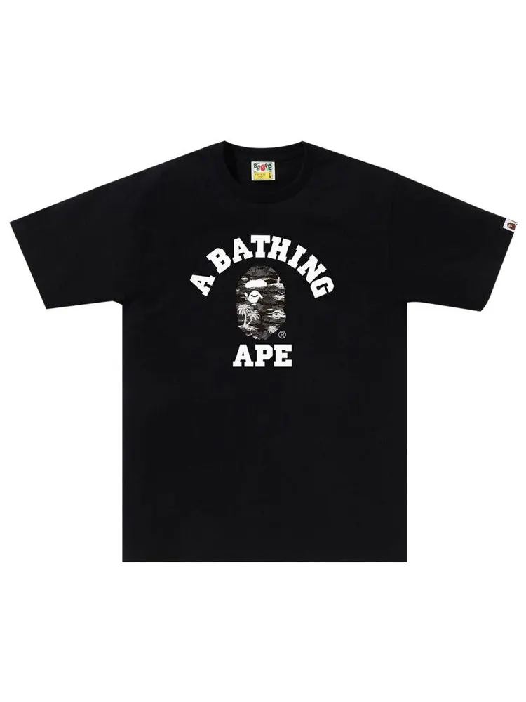 Футболка BAPE Palm Tree Camo College Tee — изображение 1 из 2, черный/черный