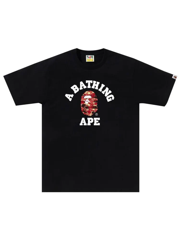 Футболка BAPE Palm Tree Camo College Tee — изображение 1 из 2, черный/красный