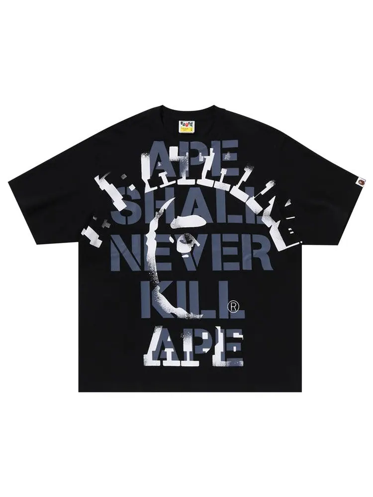 Футболка BAPE Spray Print College Relaxed Fit Tee — изображение 1 из 2, черный