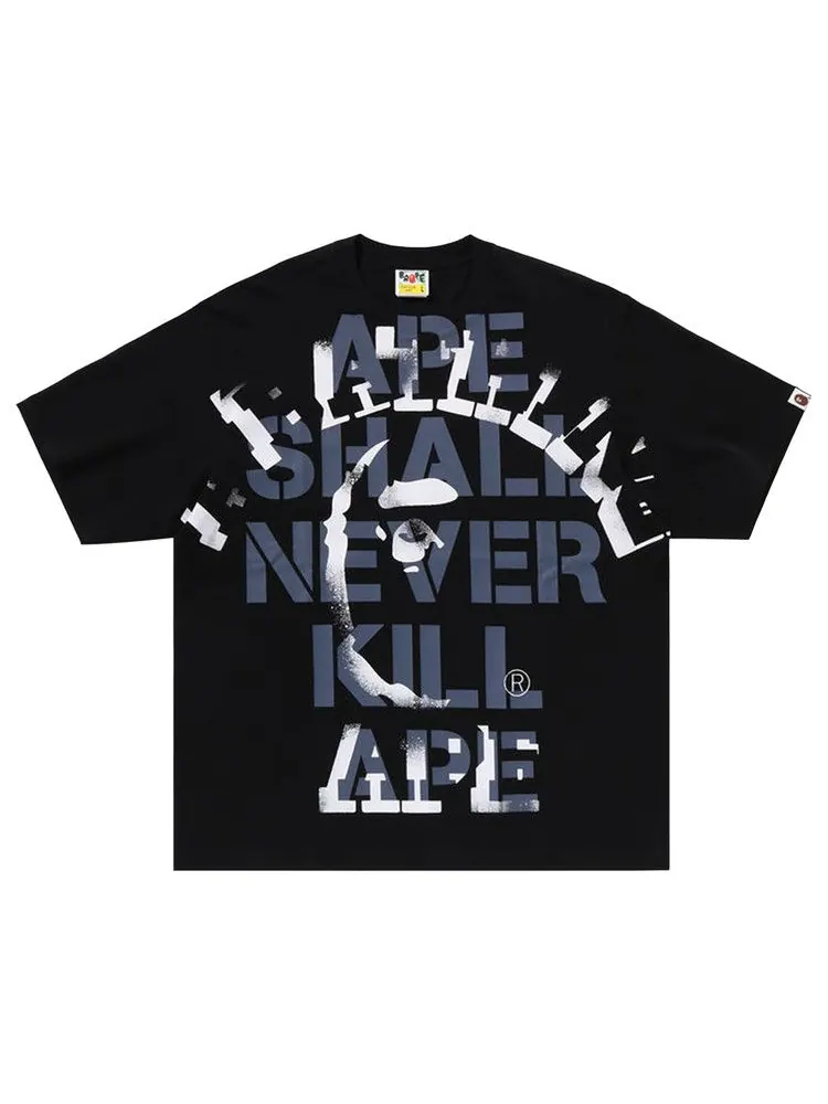 Футболка BAPE Spray Print College Relaxed Fit Tee — изображение 2 из 2, черный