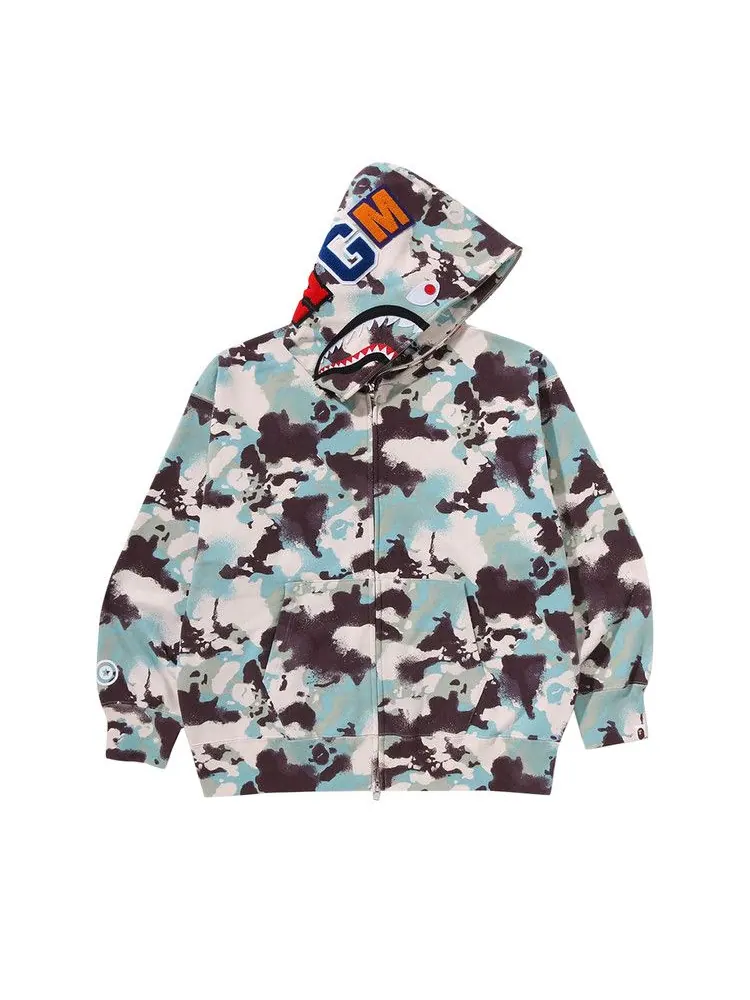 Худи BAPE Map Camo Shark Relaxed Fit Full Zip Hoodie — изображение 1 из 2, мульти