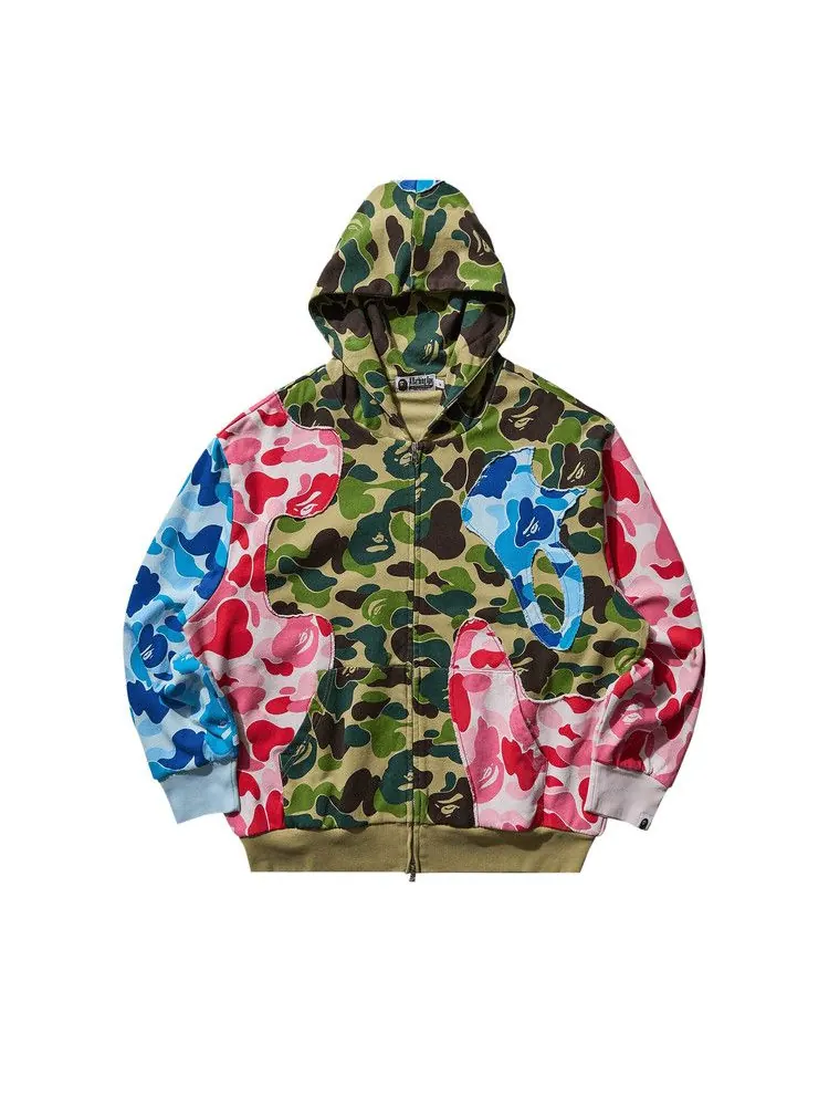 Худи BAPE ABC Camo Patchwork Relaxed Fit Zip Hoodie — изображение 1 из 2, мульти