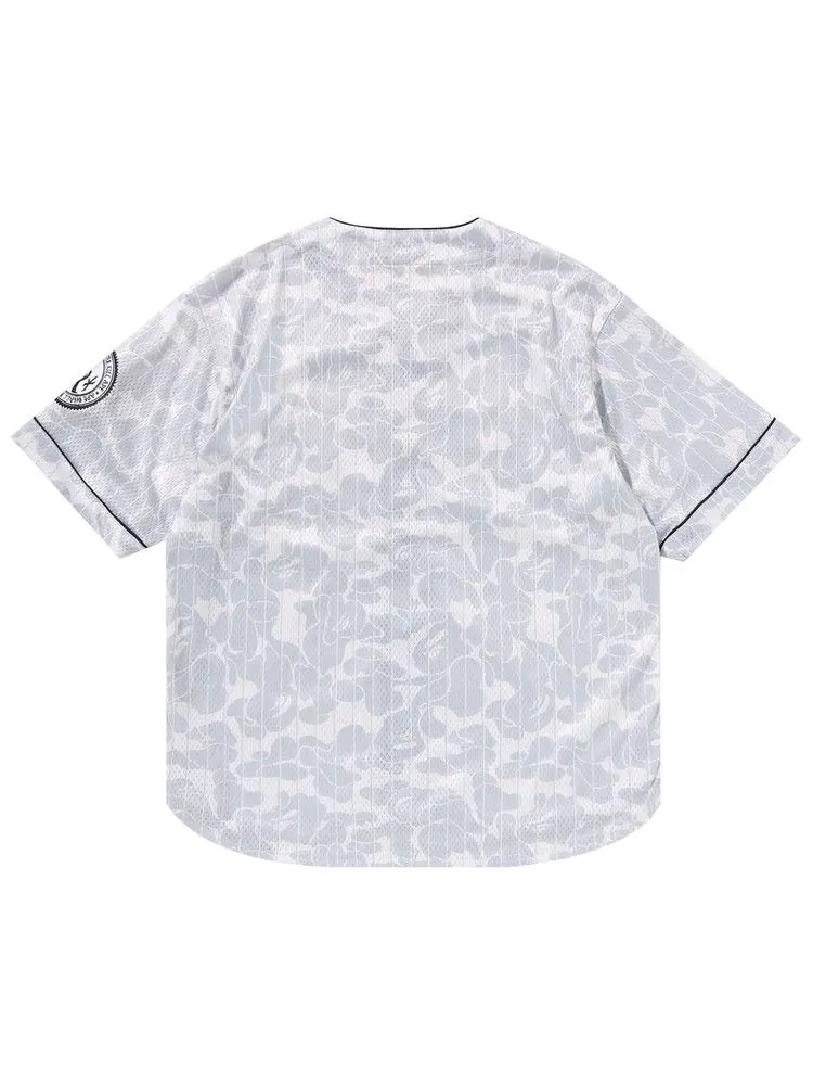 Рубашка BAPE Camo Stripe Baseball Shirt — изображение 2 из 3, серый