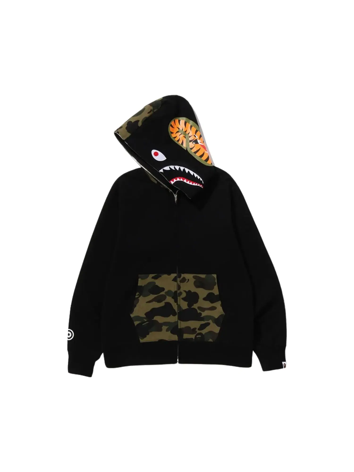 Худи BAPE Shark на молнии — изображение 1 из 1, черный