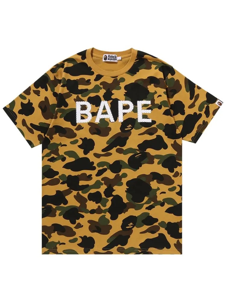 Футболка BAPE 1st Camo Bape Rhinestone Tee — изображение 1 из 1, желтый