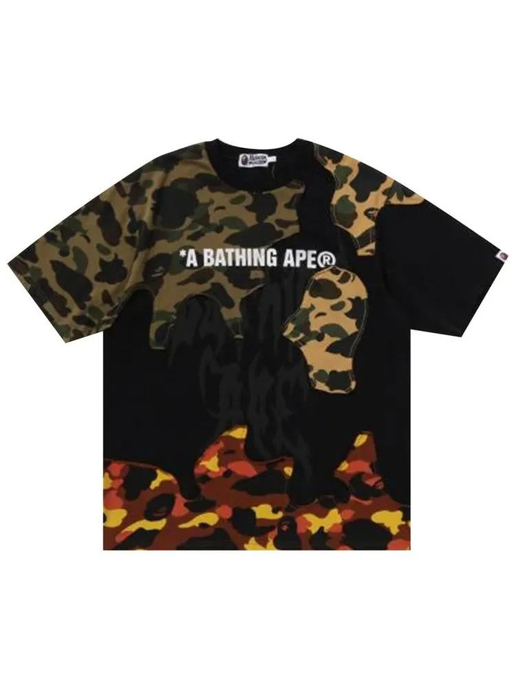 Футболка BAPE 1st Camo Upcycled Logo Relaxed Fit Tee — изображение 1 из 1, черный