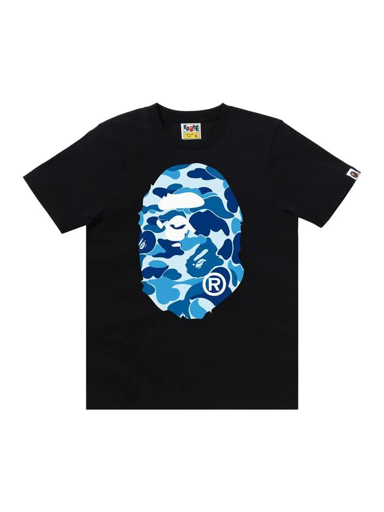 Футболка BAPE ABC Camo Big Ape Head Tee — изображение 1 из 2, черный/синий