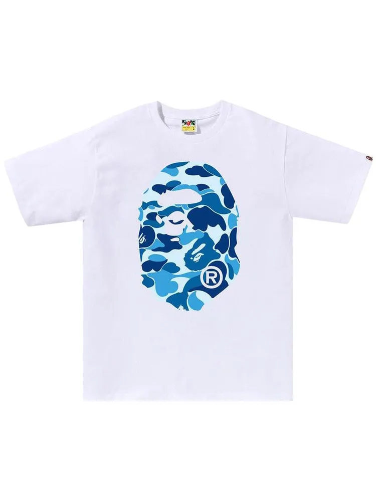 Футболка BAPE ABC Camo Big Ape Head Tee — изображение 1 из 1, белый/синий
