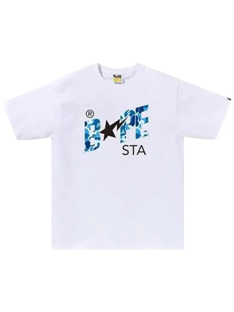 Футболка BAPE ABC Camo Sta Logo Tee 'White/Blue' — изображение 1 из 1, белый