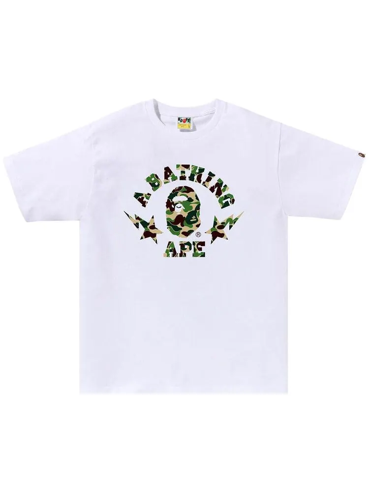 Футболка BAPE ABC Camo Sta College Tee — изображение 1 из 2, белый/зеленый