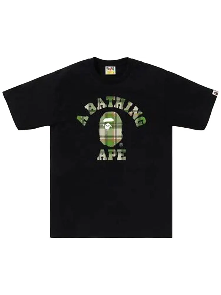 Футболка BAPE Check College Tee — изображение 1 из 2, черный