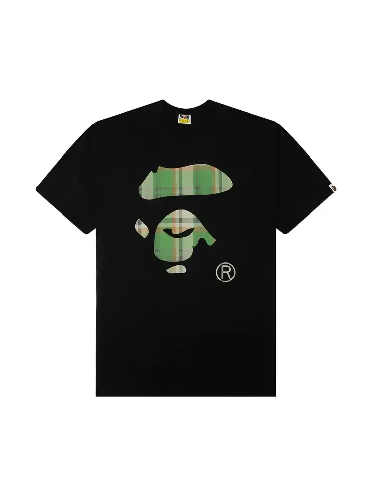 Футболка BAPE Check Ape Face Tee — изображение 1 из 1, черный