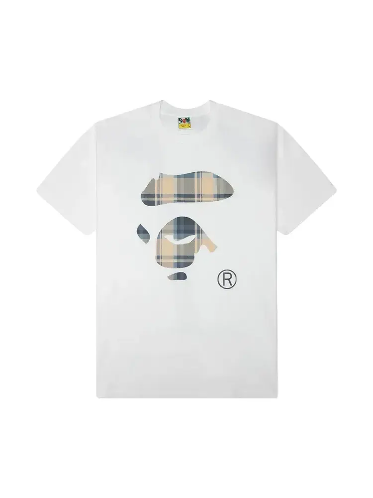 Футболка BAPE Check Ape Face Tee — изображение 1 из 1, белый