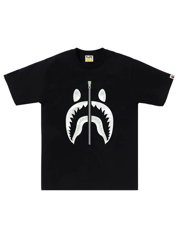 Футболка BAPE City Camo Shark Tee 'Black' — изображение 1 из 2, черный