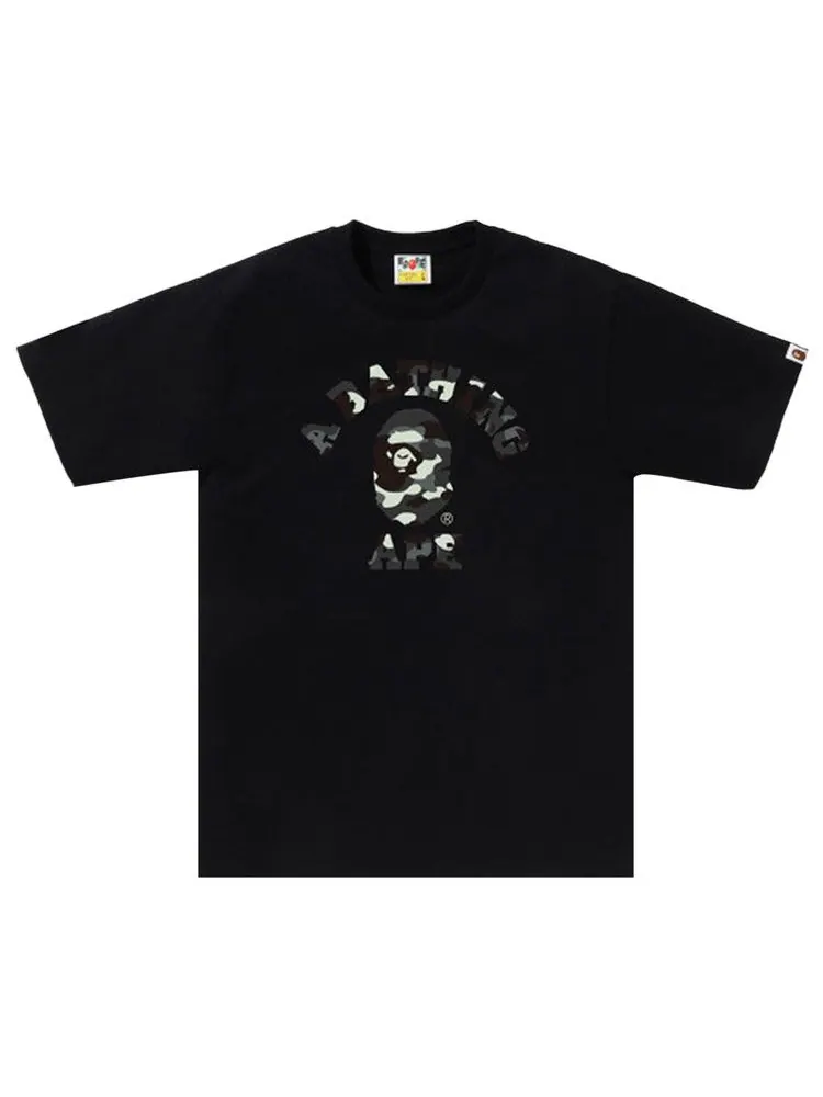 Футболка BAPE City Camo College Tee 'Black' — изображение 1 из 2, черный