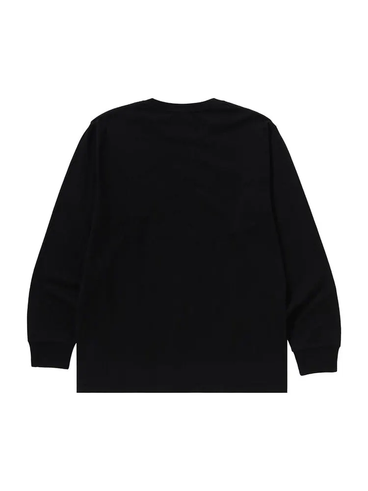 Футболка BAPE College Long-Sleeve Tee 'Black' — изображение 2 из 2, черный