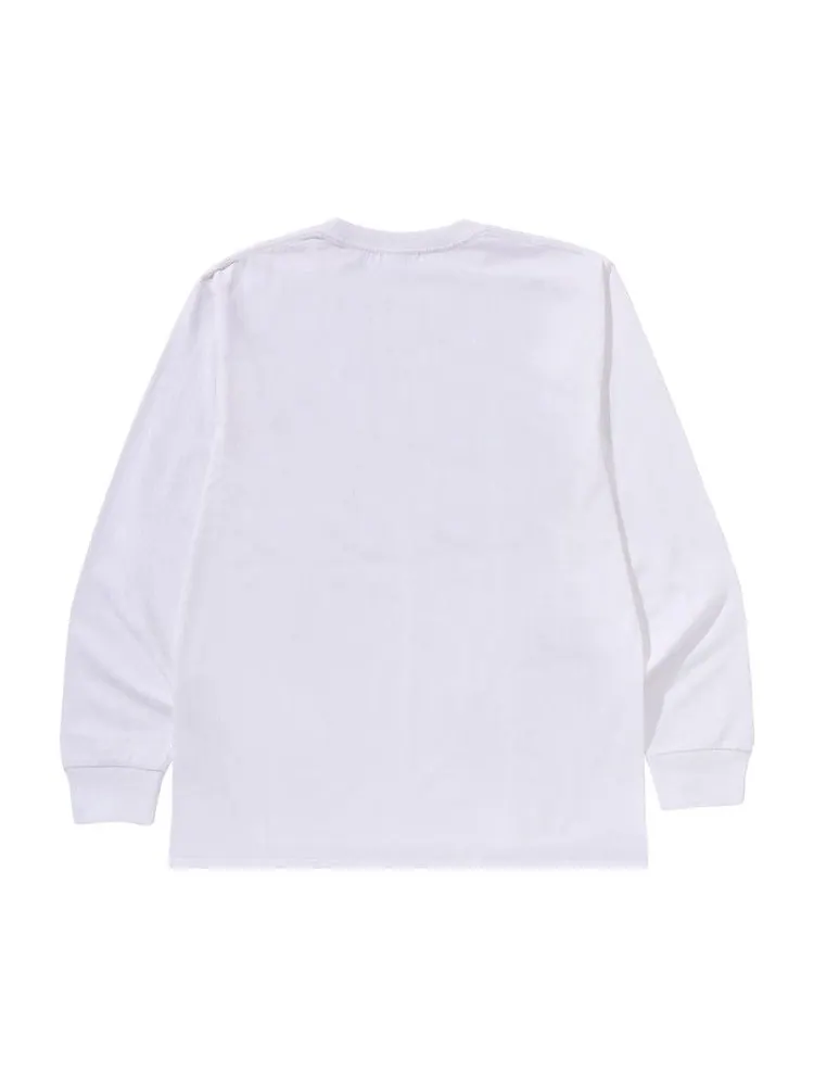 Футболка BAPE One Point Long-Sleeve Tee 'White' — изображение 2 из 2, белый