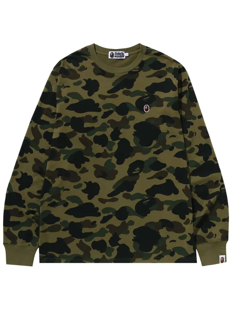 Футболка с длинными рукавами BAPE 1st Camo One Point — изображение 1 из 2, зеленый