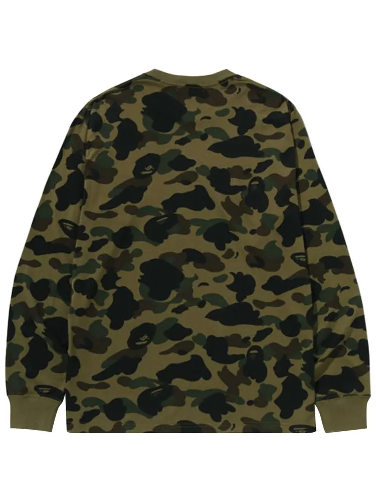 Футболка с длинными рукавами BAPE 1st Camo One Point — изображение 2 из 2, зеленый