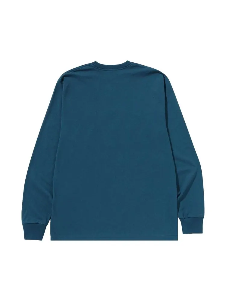 Футболка BAPE College Long-Sleeve Tee 'Navy' — изображение 2 из 2, синий
