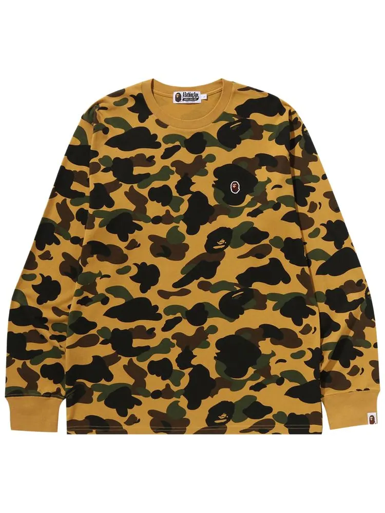 Футболка с длинными рукавами BAPE 1st Camo One Point — изображение 1 из 2, желтый
