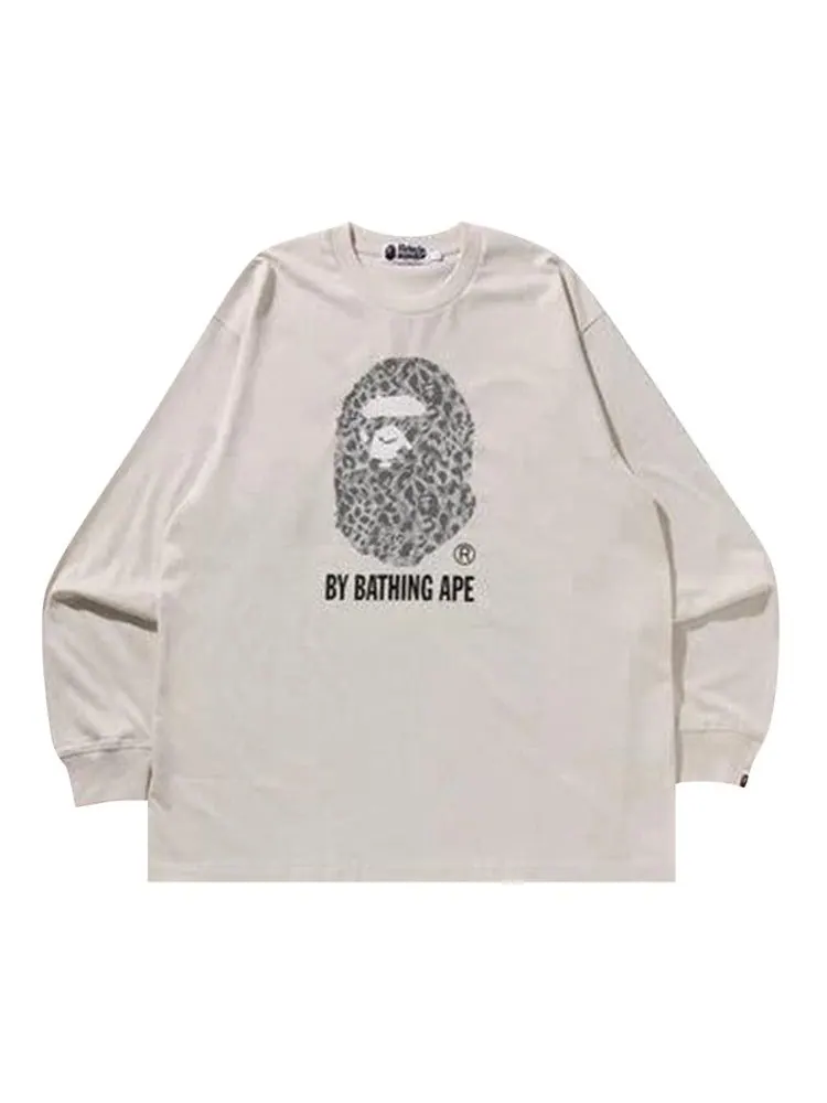 Футболка BAPE Wild Leopard Pattern Relaxed Fit Long-Sleeve Tee — изображение 1 из 2, белый