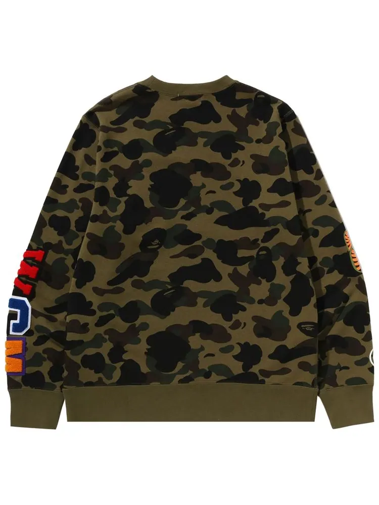 Свитшот BAPE 1st Camo Shark Crewneck — изображение 2 из 2, зеленый