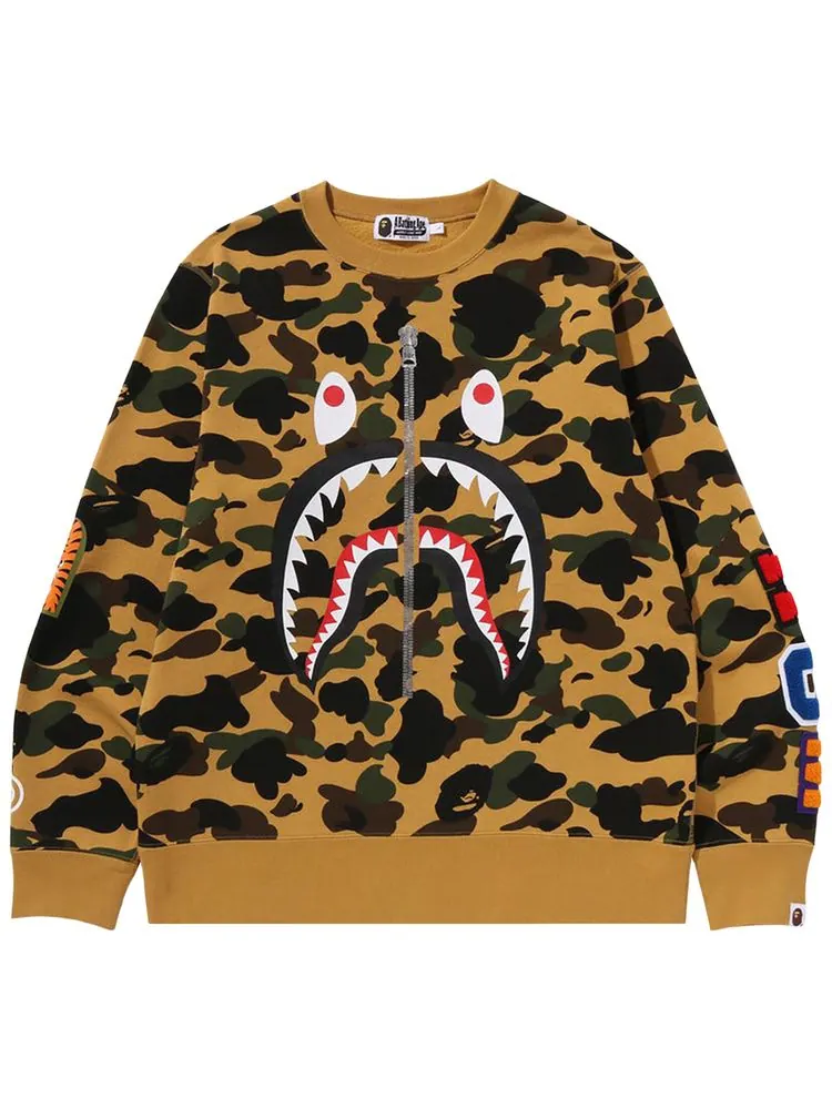 Свитшот BAPE 1st Camo Shark Crewneck — изображение 1 из 1, желтый