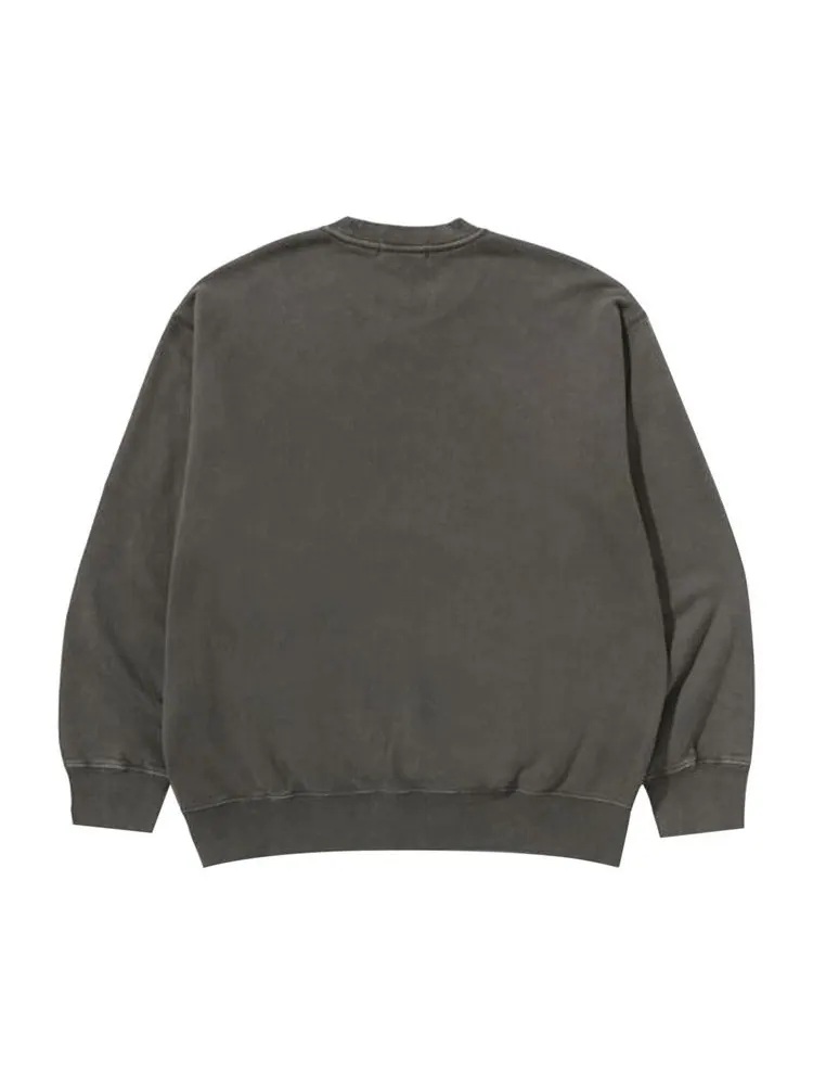 Толстовка BAPE Garment Dye College Relaxed Fit Crewneck Sweatshirt — изображение 2 из 2, оливковый