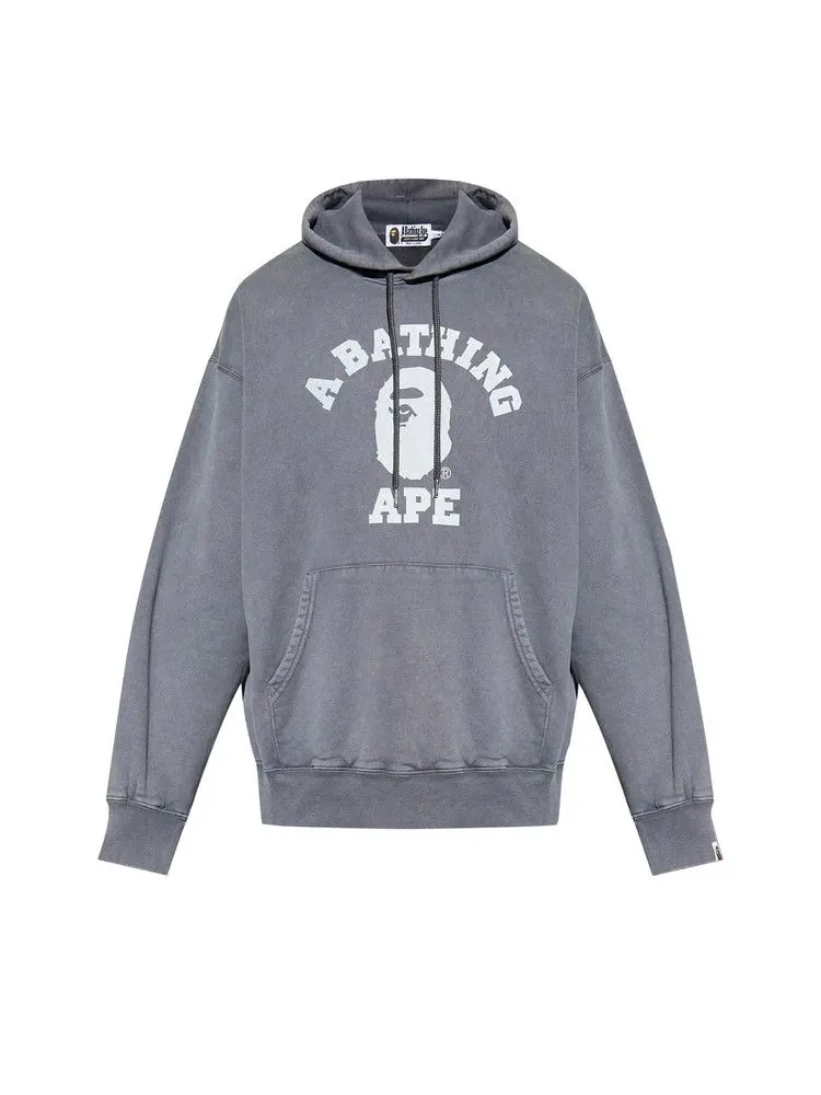 Худи BAPE Garment Dye College Pullover Hoodie — изображение 1 из 1, темно-серый
