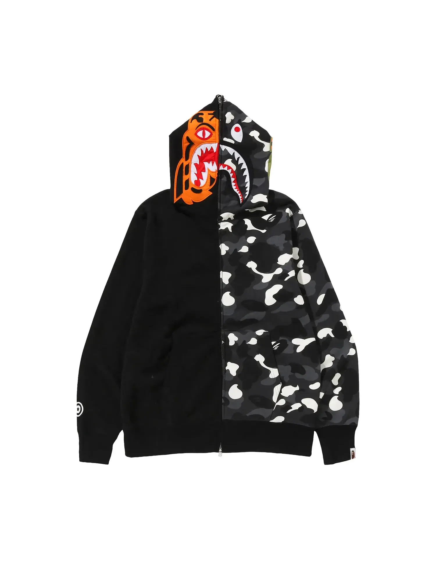 Худи BAPE City Camo Tiger Shark на молнии — изображение 1 из 2, черный