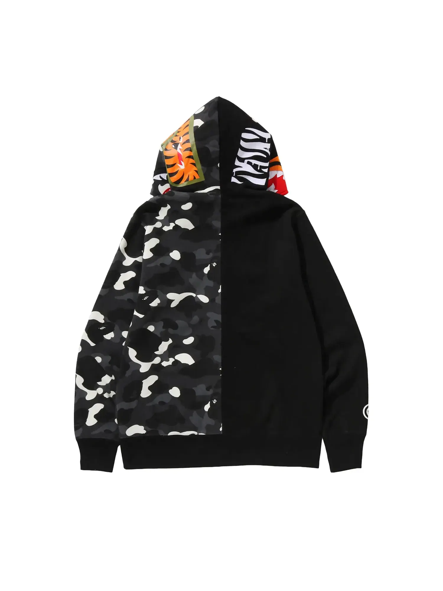 Худи BAPE City Camo Tiger Shark на молнии — изображение 2 из 2, черный