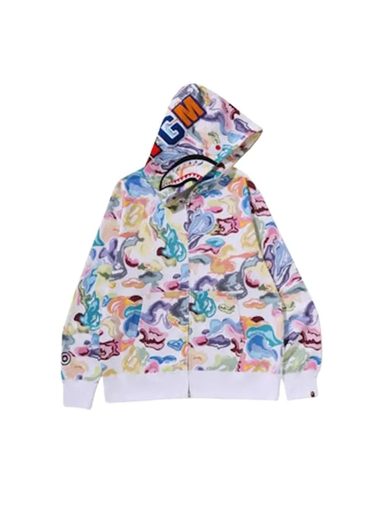 Худи BAPE Art Camo Shark на молнии