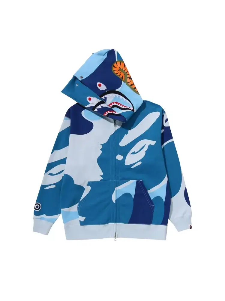Худи BAPE Mega ABC Camo Double Shark Relaxed Fit Full Zip Hoodie