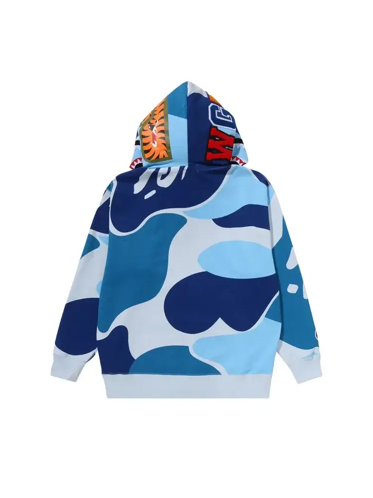 Худи BAPE Mega ABC Camo Double Shark Relaxed Fit Full Zip Hoodie — изображение 2 из 2, синий