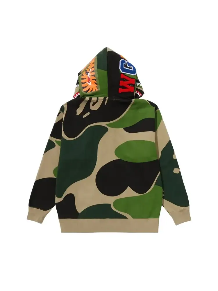 Худи BAPE Mega ABC Camo Double Shark Relaxed Fit Full Zip Hoodie — изображение 2 из 2, зеленый